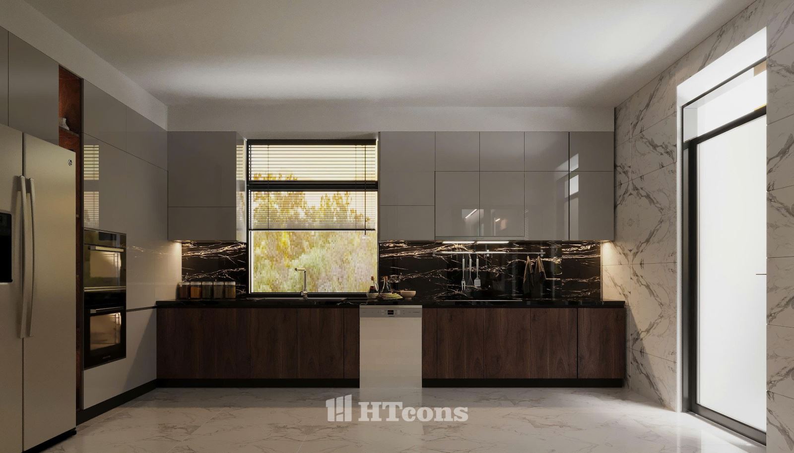 không gian phòng bếp