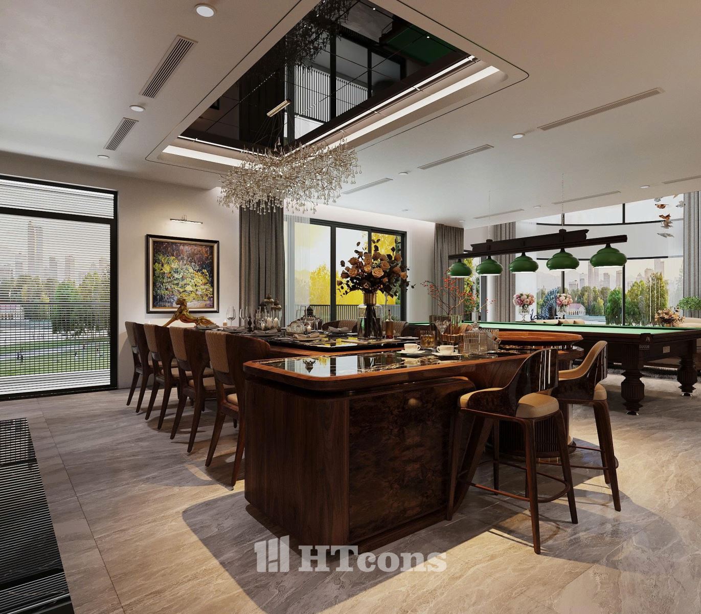 khu vực phòng ăn của tòa nhà phức hợp Hùng Building