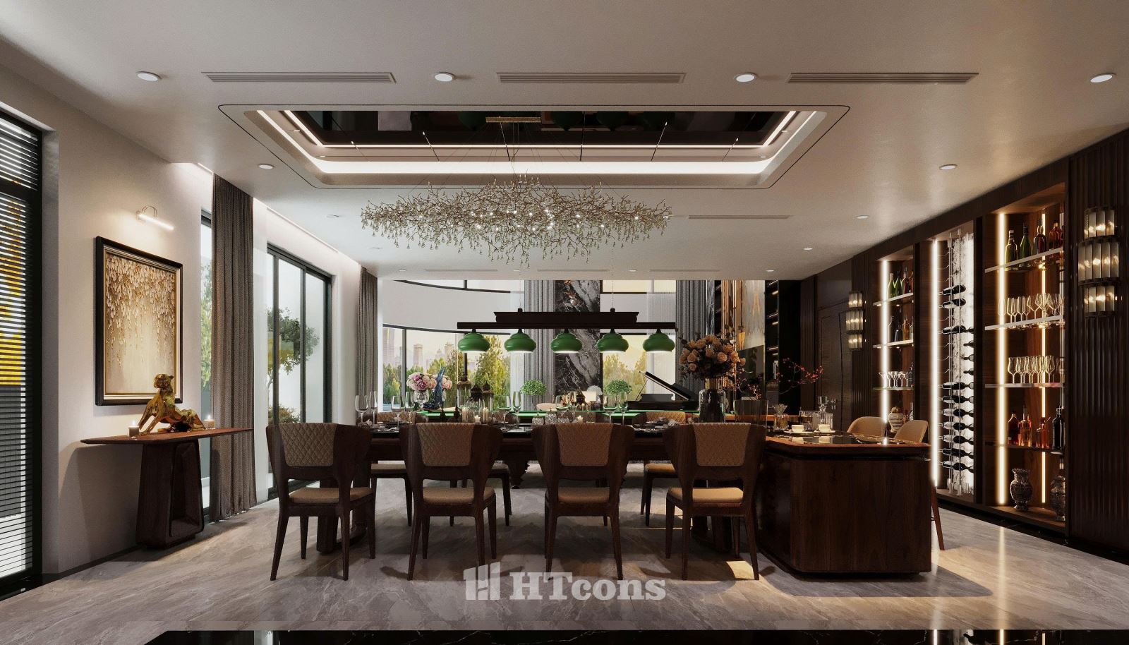 khu vực phòng ăn của tòa nhà phức hợp Hùng Building