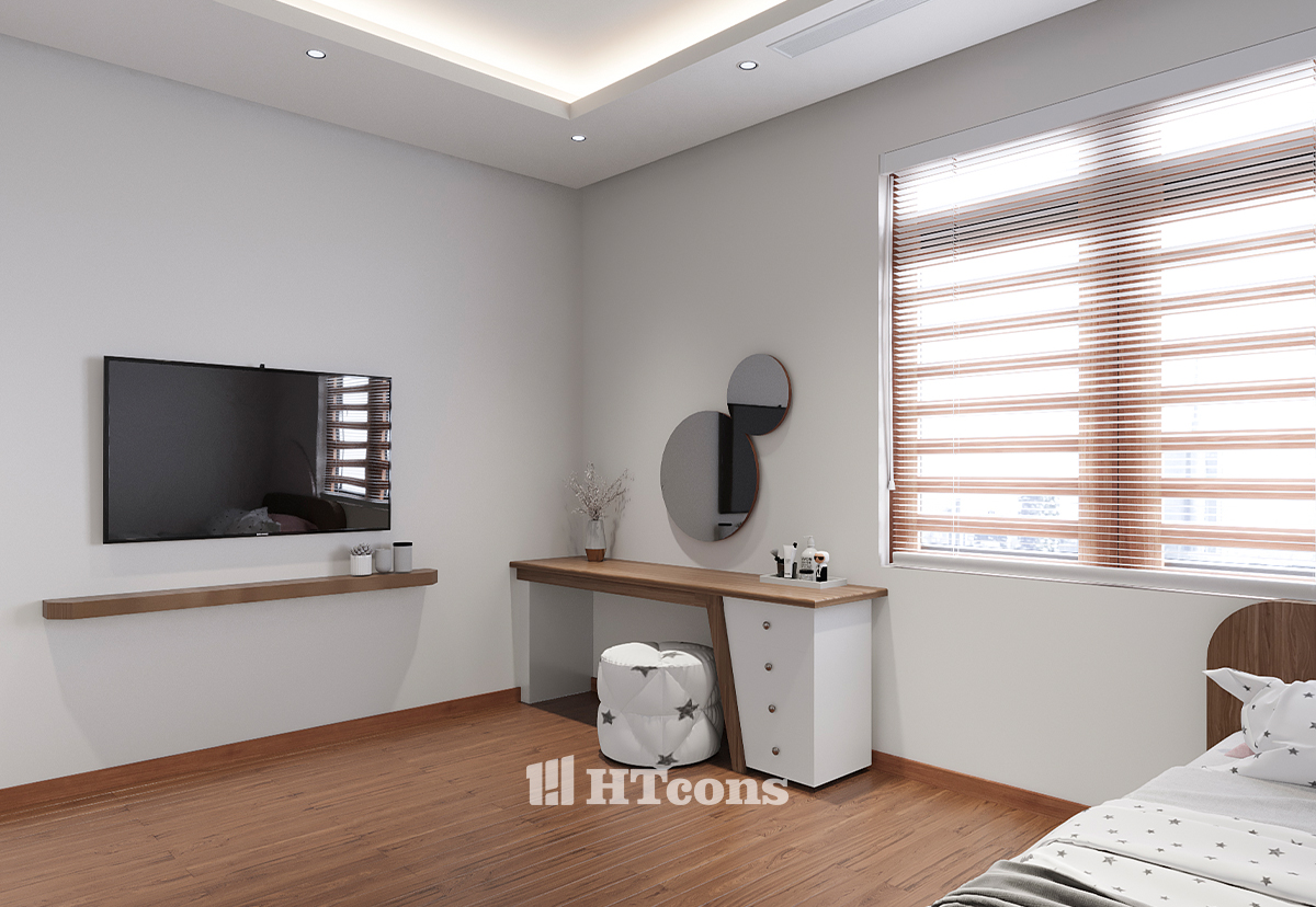 thiết kế nội thất phòng ngủ bé gái - mẫu 1-1