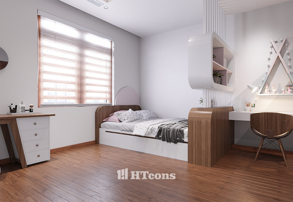 thiết kế nội thất phòng ngủ bé gái - mẫu 1-4