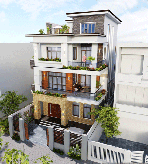 Hình ảnh 3D biệt thự An Tuyến