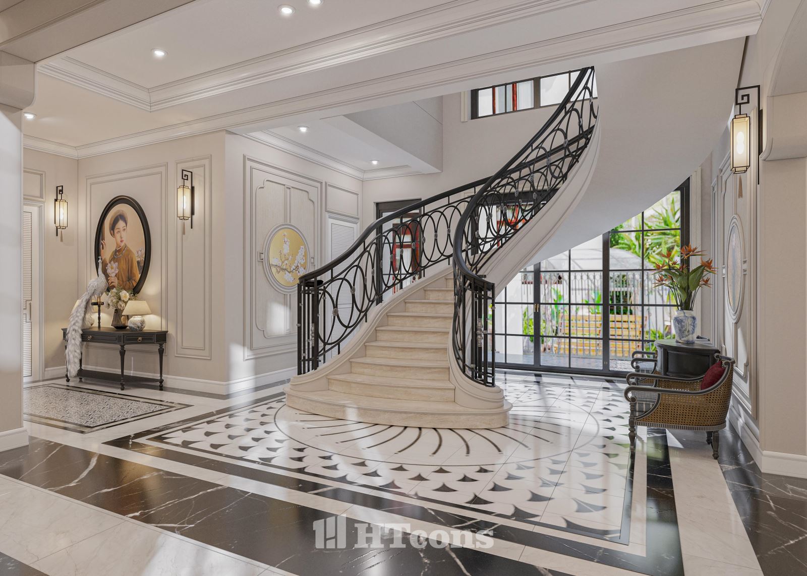 Bậc cầu thang rơi vào cung sinh là tốt nhất