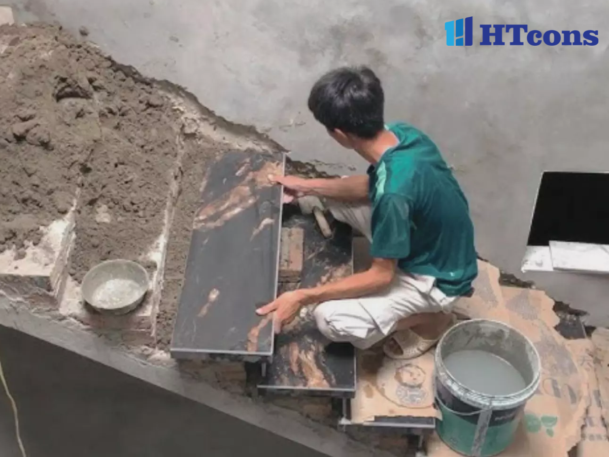 quy trình ốp lát cầu thang