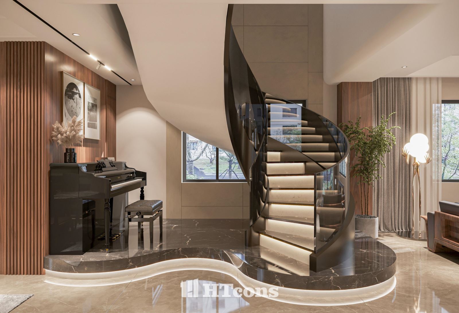 Tính bậc cầu thang vừa đảm bảo phong thủy vừa tối ưu về công năng, thẩm mỹ