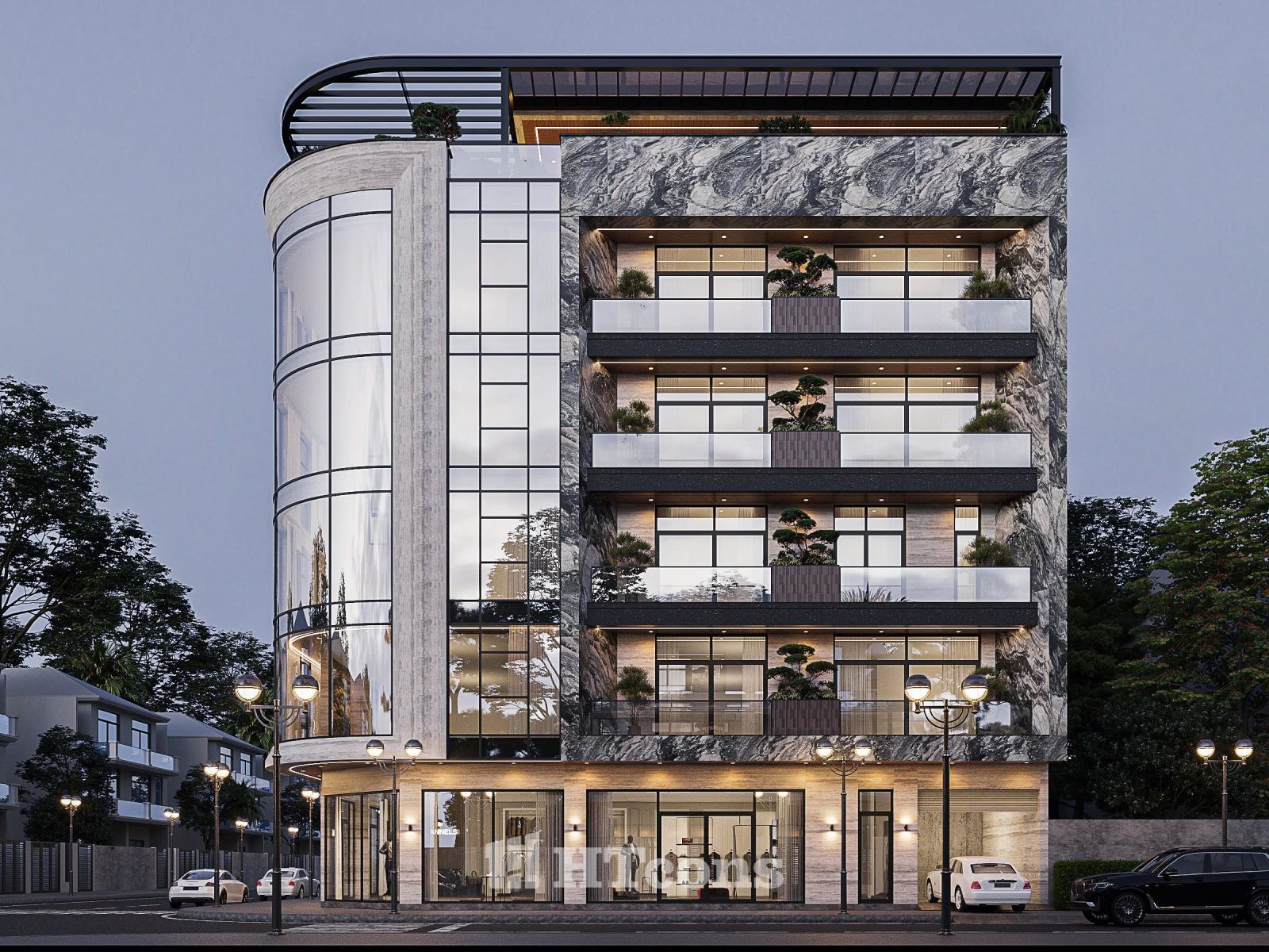 mặt tiền tòa nhà phức hợp Hùng Building - Bắc Ninh