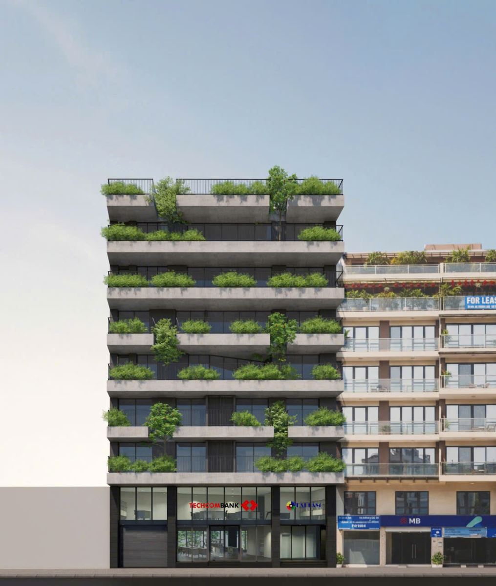 3D mặt tiền dự án Tòa nhà SPRING SUITES