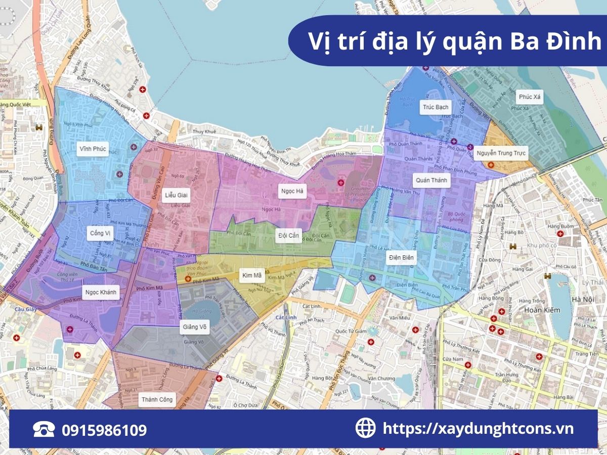 vị trí địa lý quận ba đình