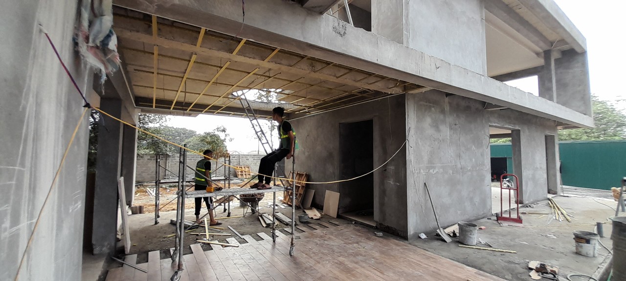 hình ảnh thi công villa lương sơn hòa bình 7