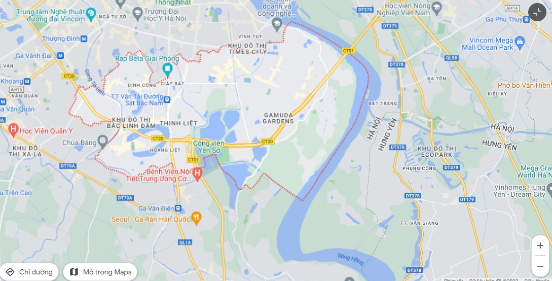 bản đồ quận hoàng mai, hà nội