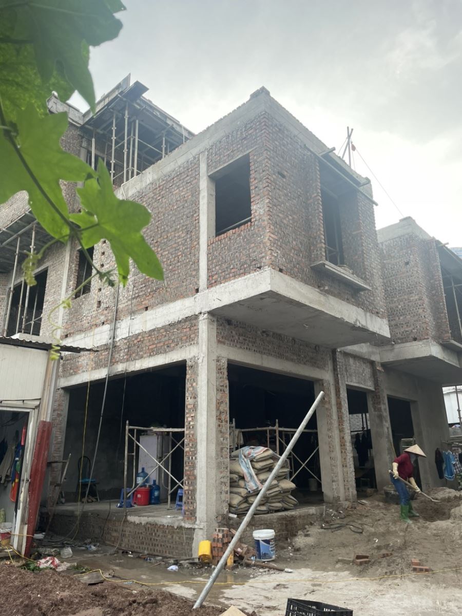 hình ảnh thi công biệt thự anh Hiếu 1